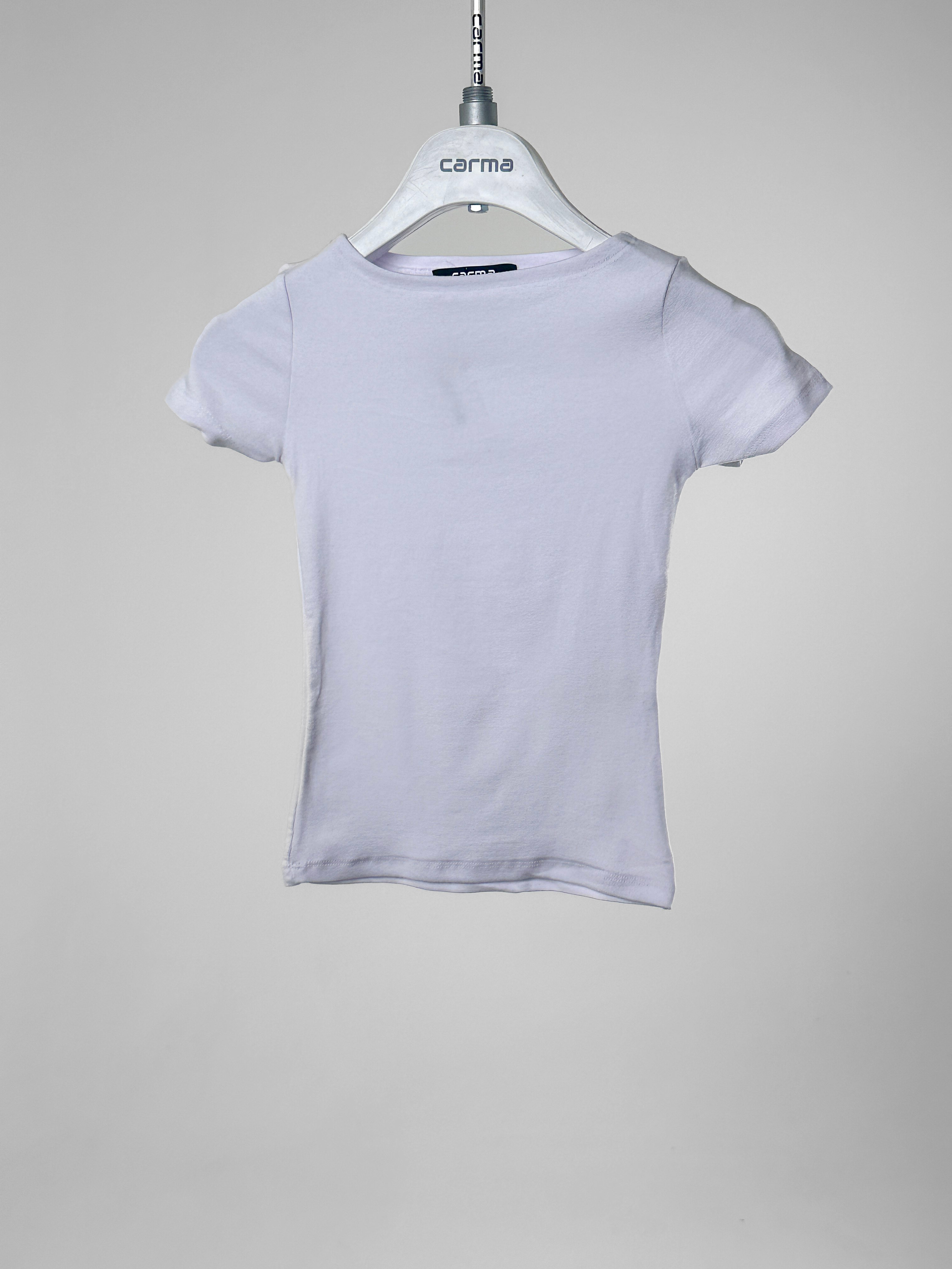 Kayık Yaka Fit Crop - beyaz