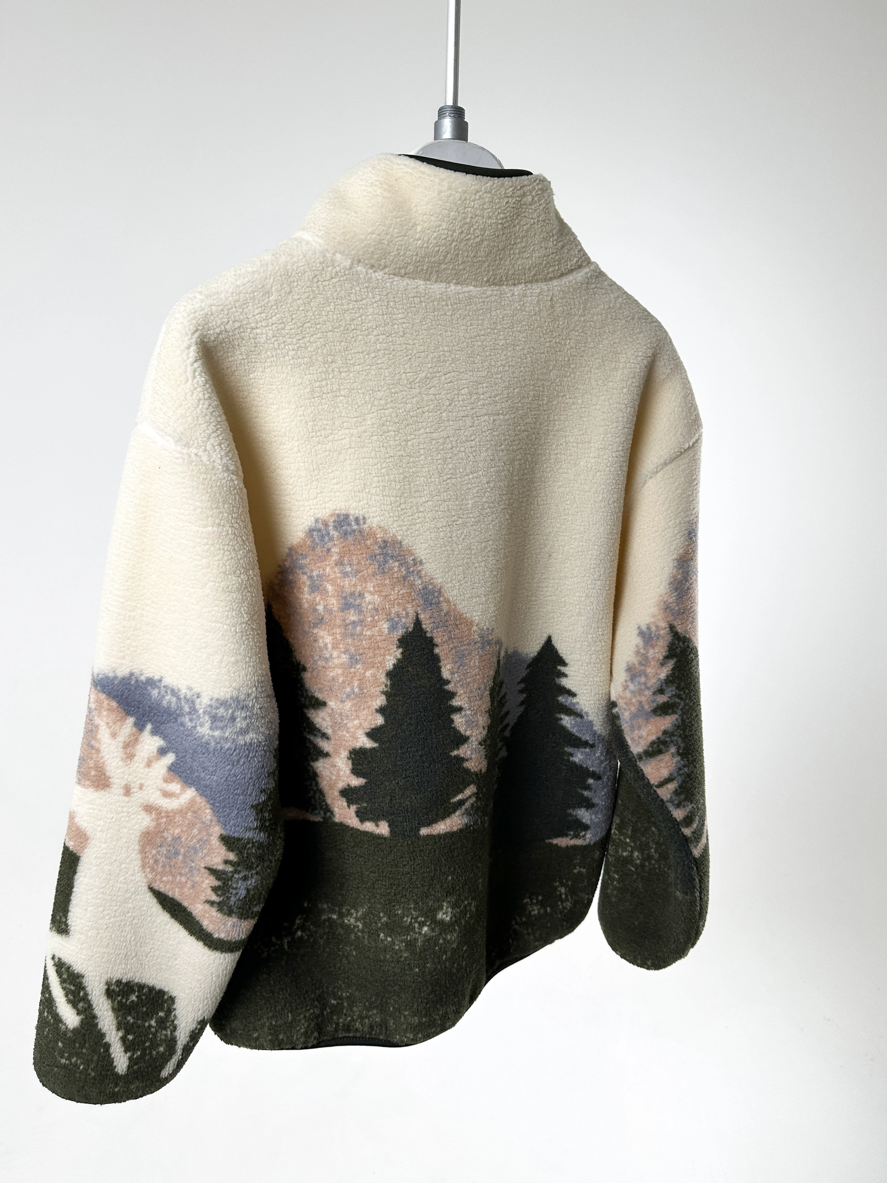 Desenli Yarım Fermuarlı Polar