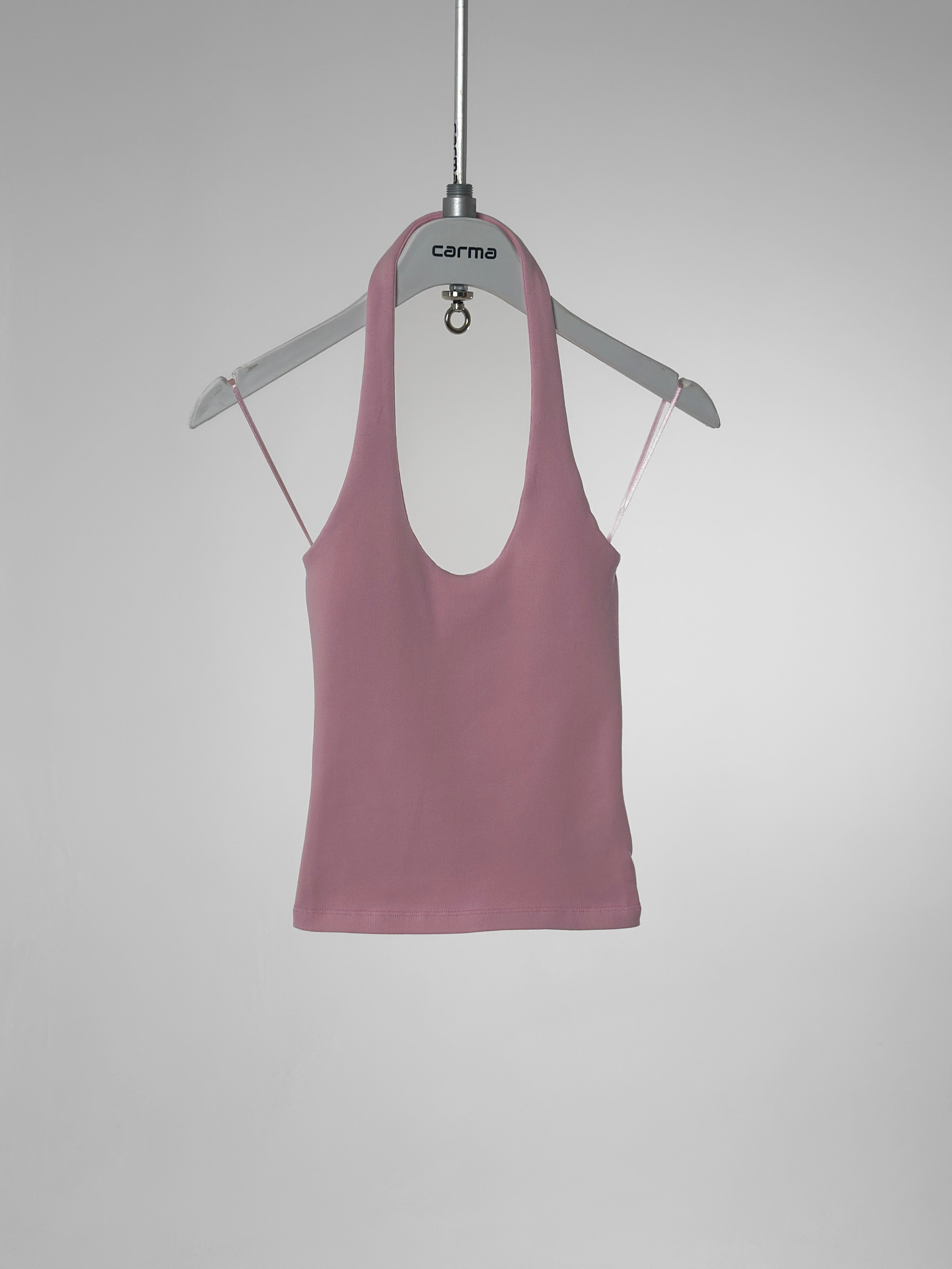 Boyun Askılı Crop - pembe