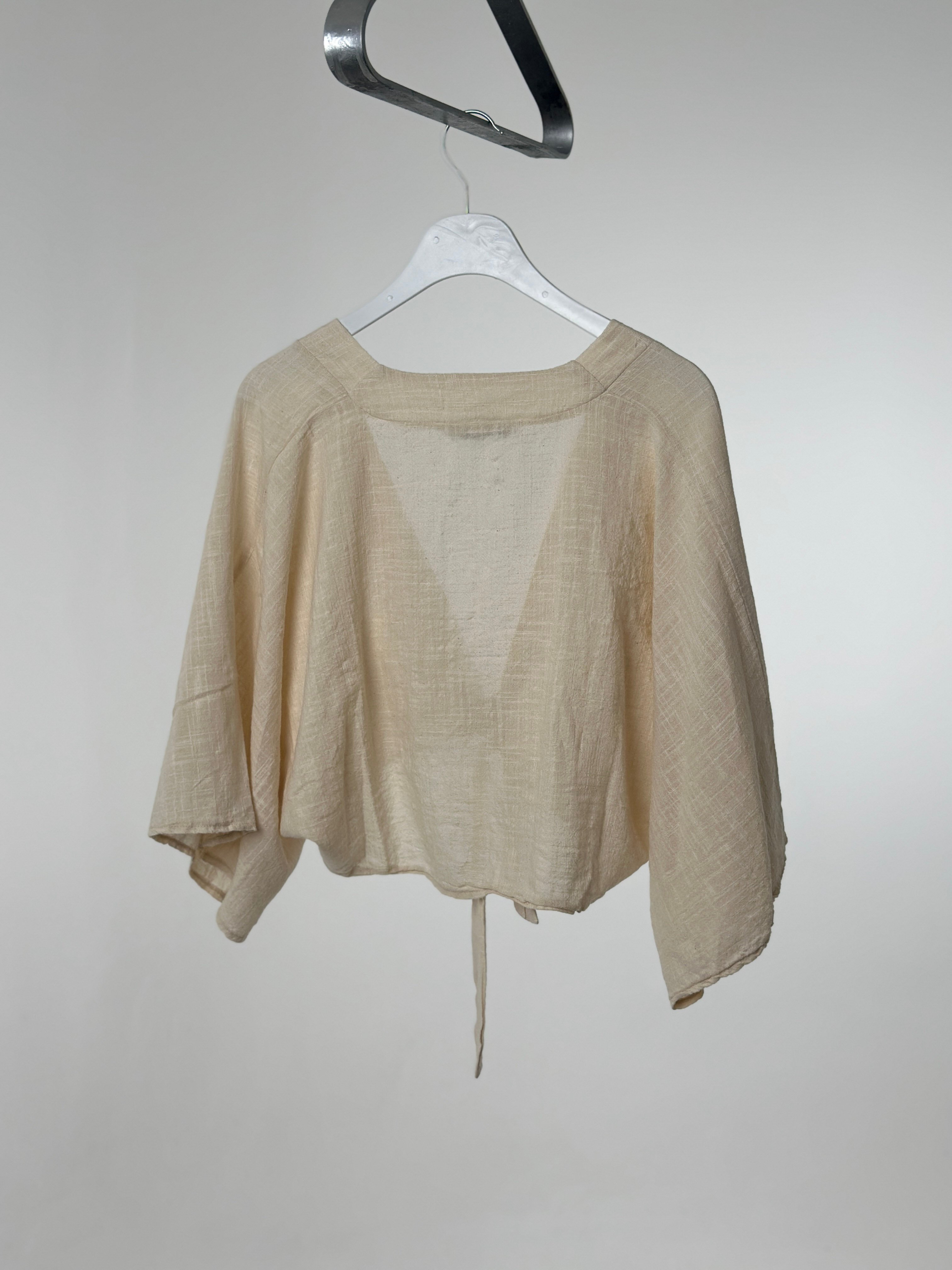 Keten Crop Kimono