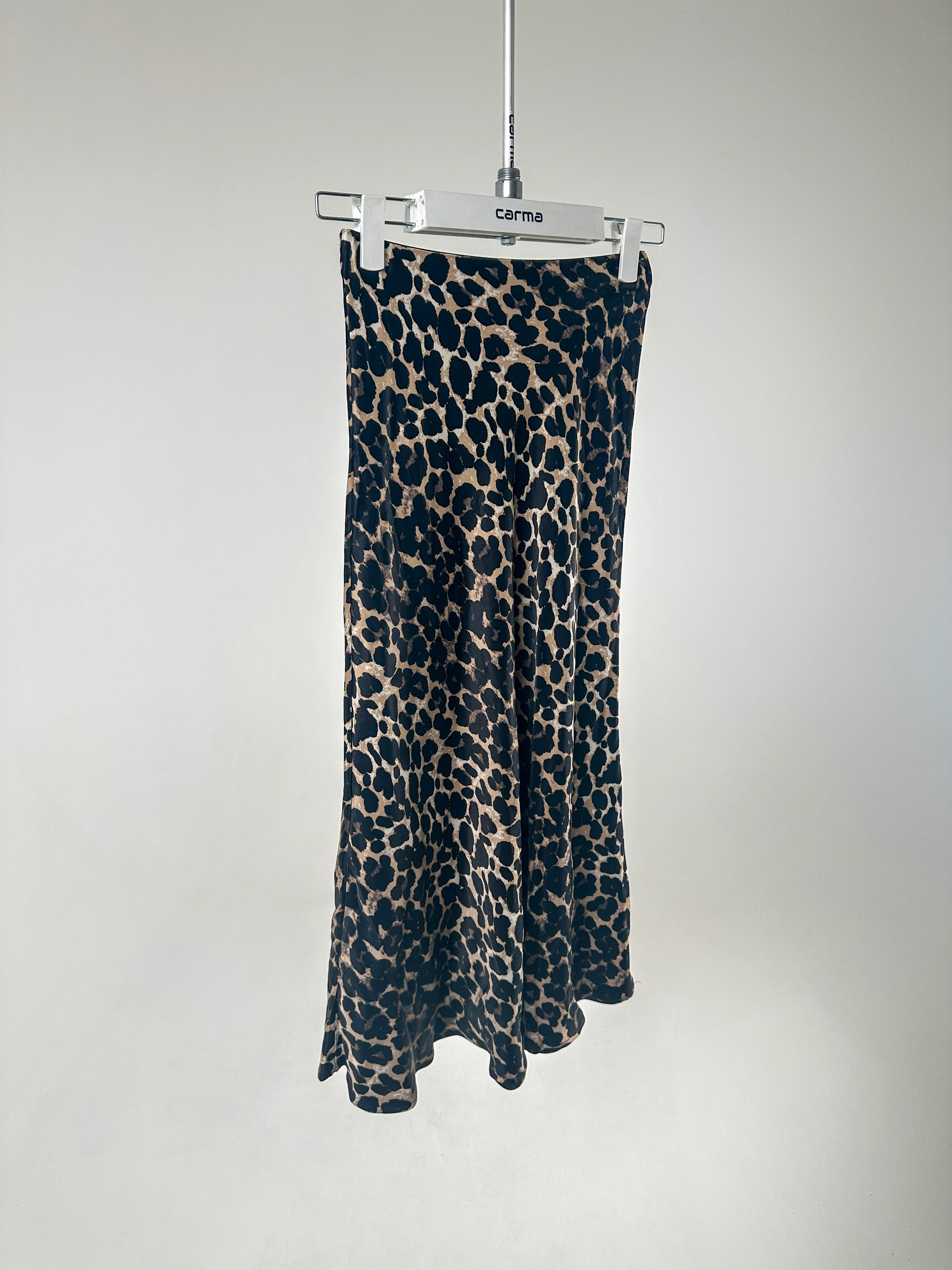 Leopar Desenli Saten Etek