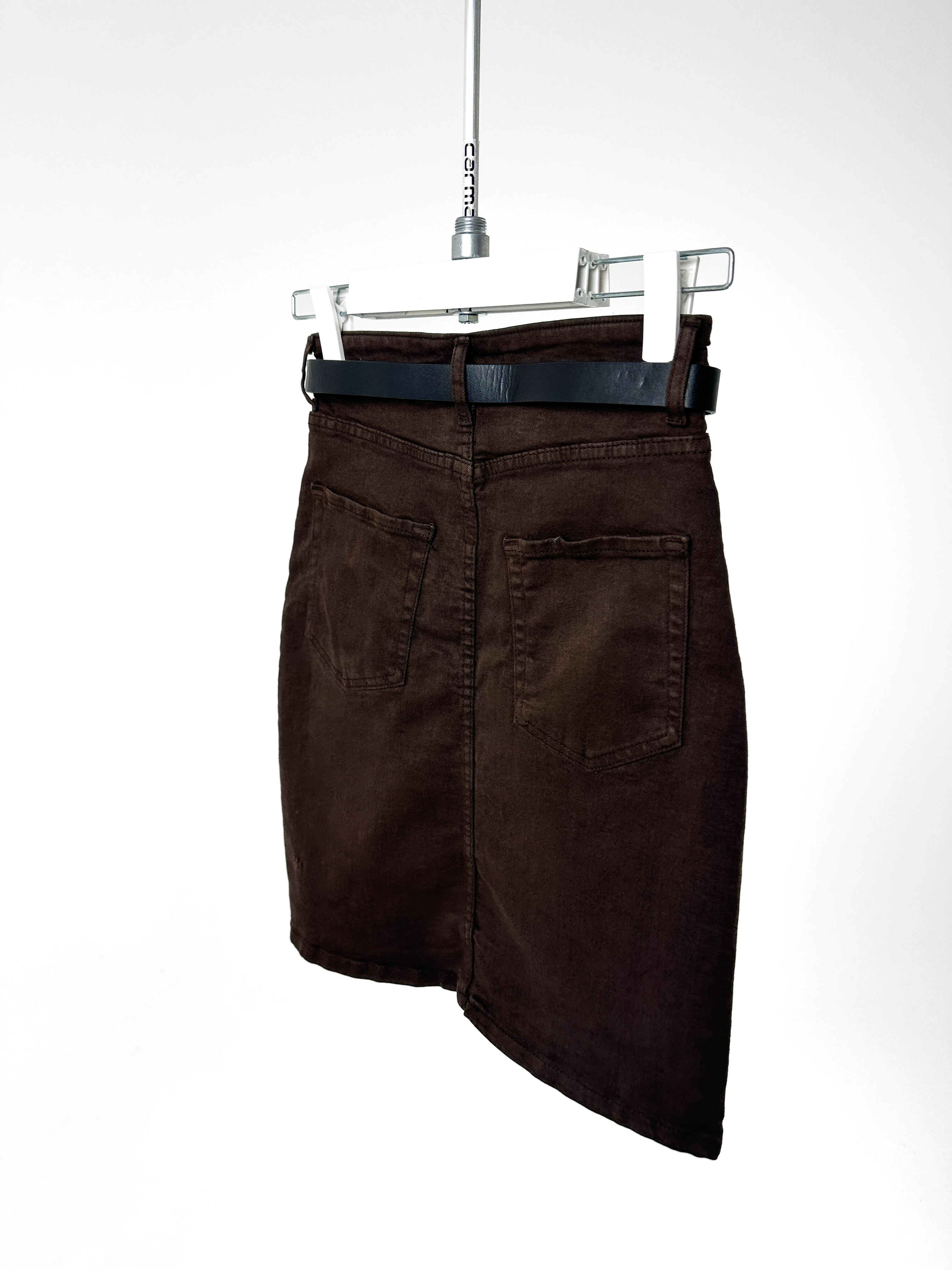 Kemerli Denim Mini Etek