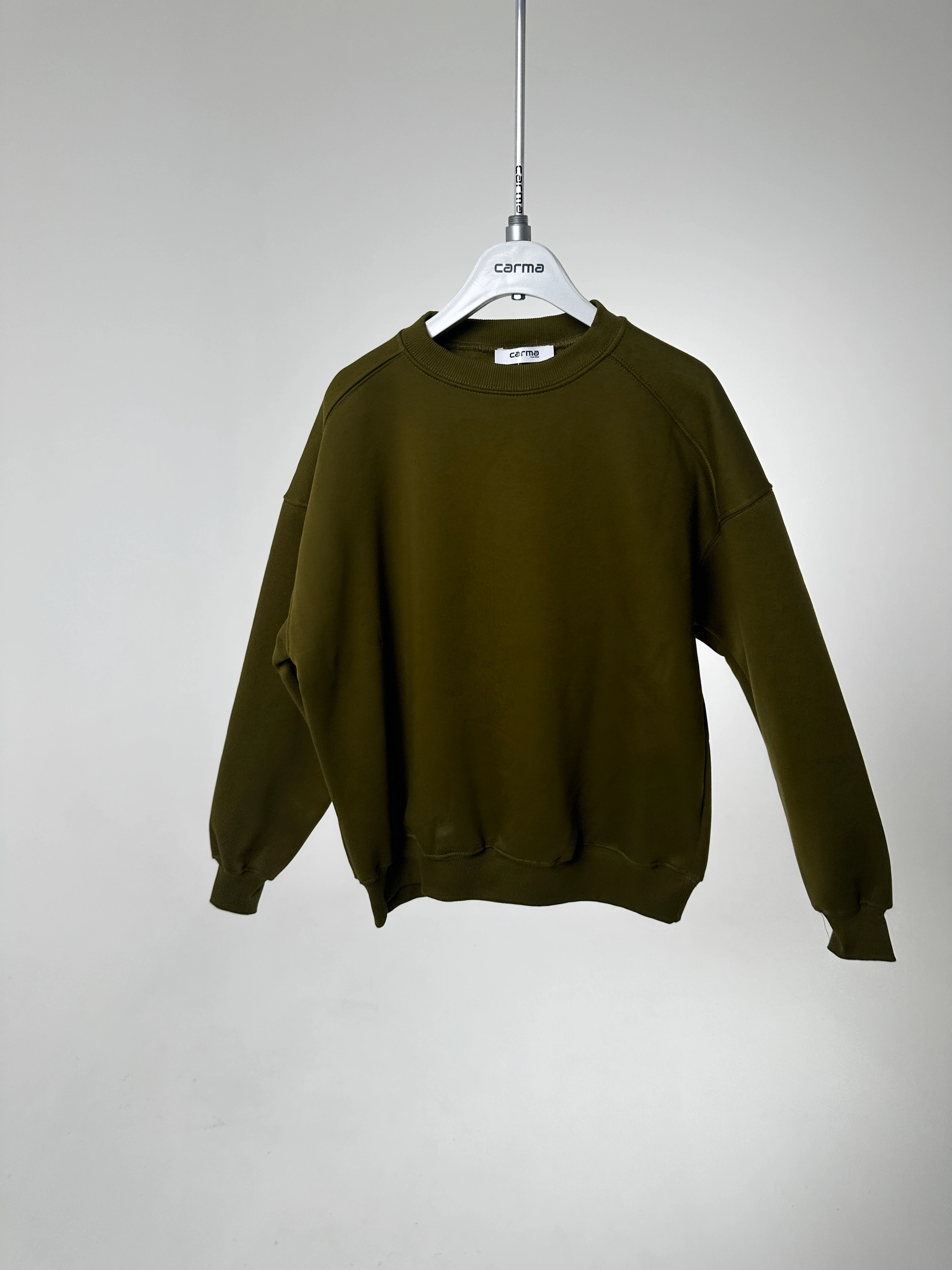 Basic Sweatshirt - yağ yeşili