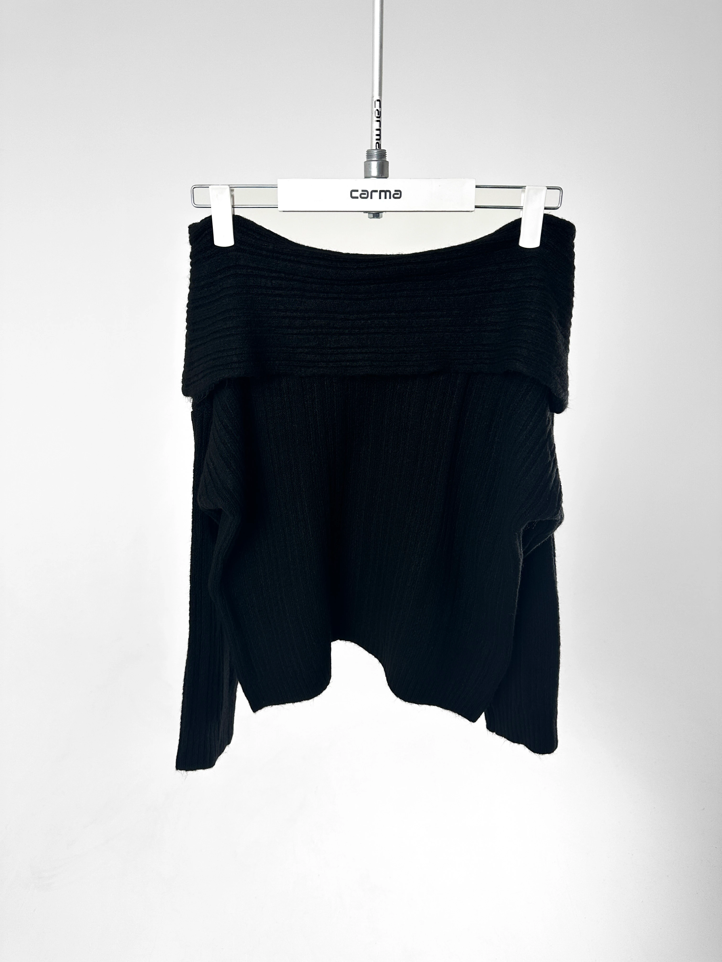 Madonna Yaka Triko - siyah