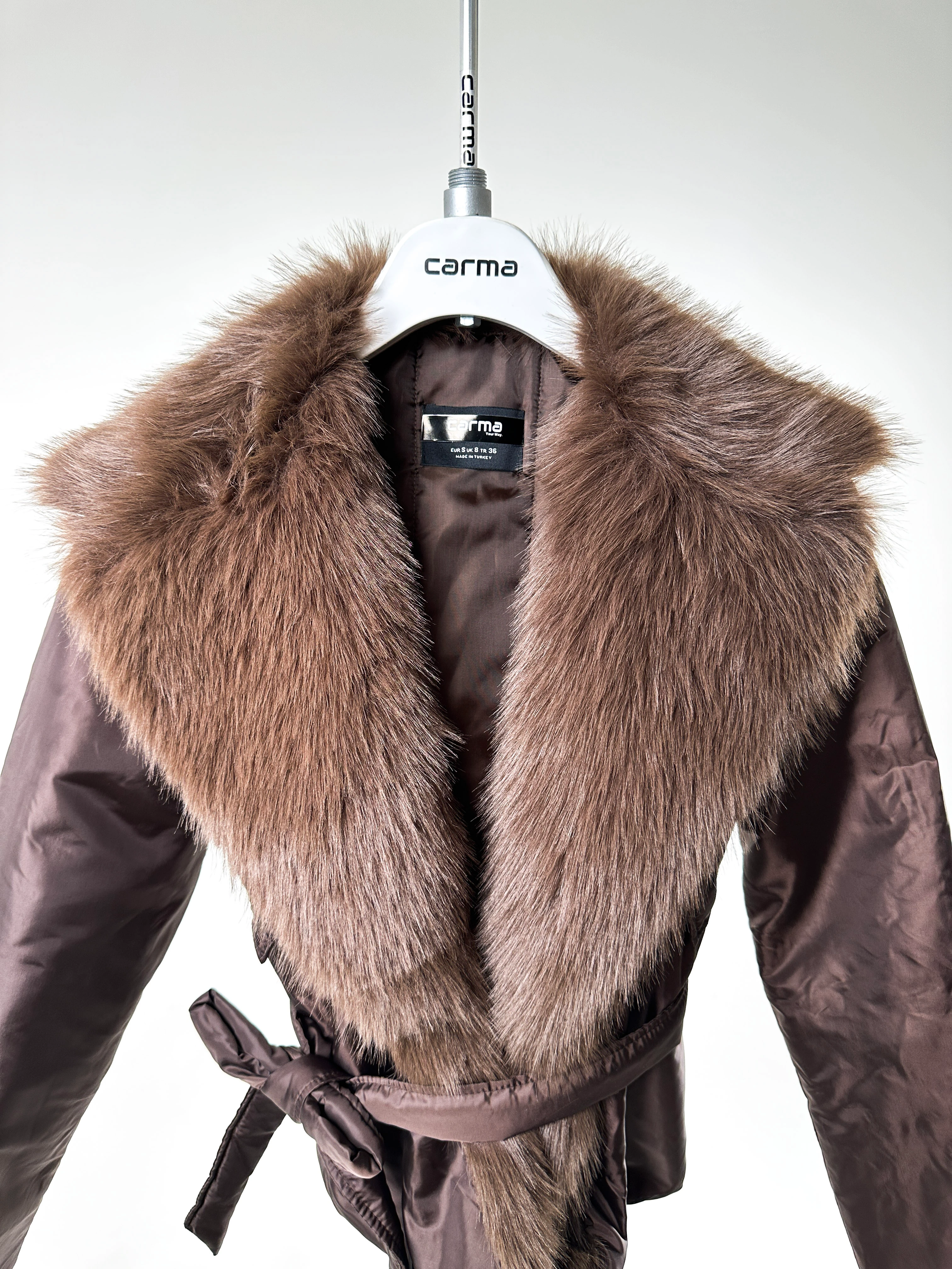 Kürklü Kuşaklı Mont