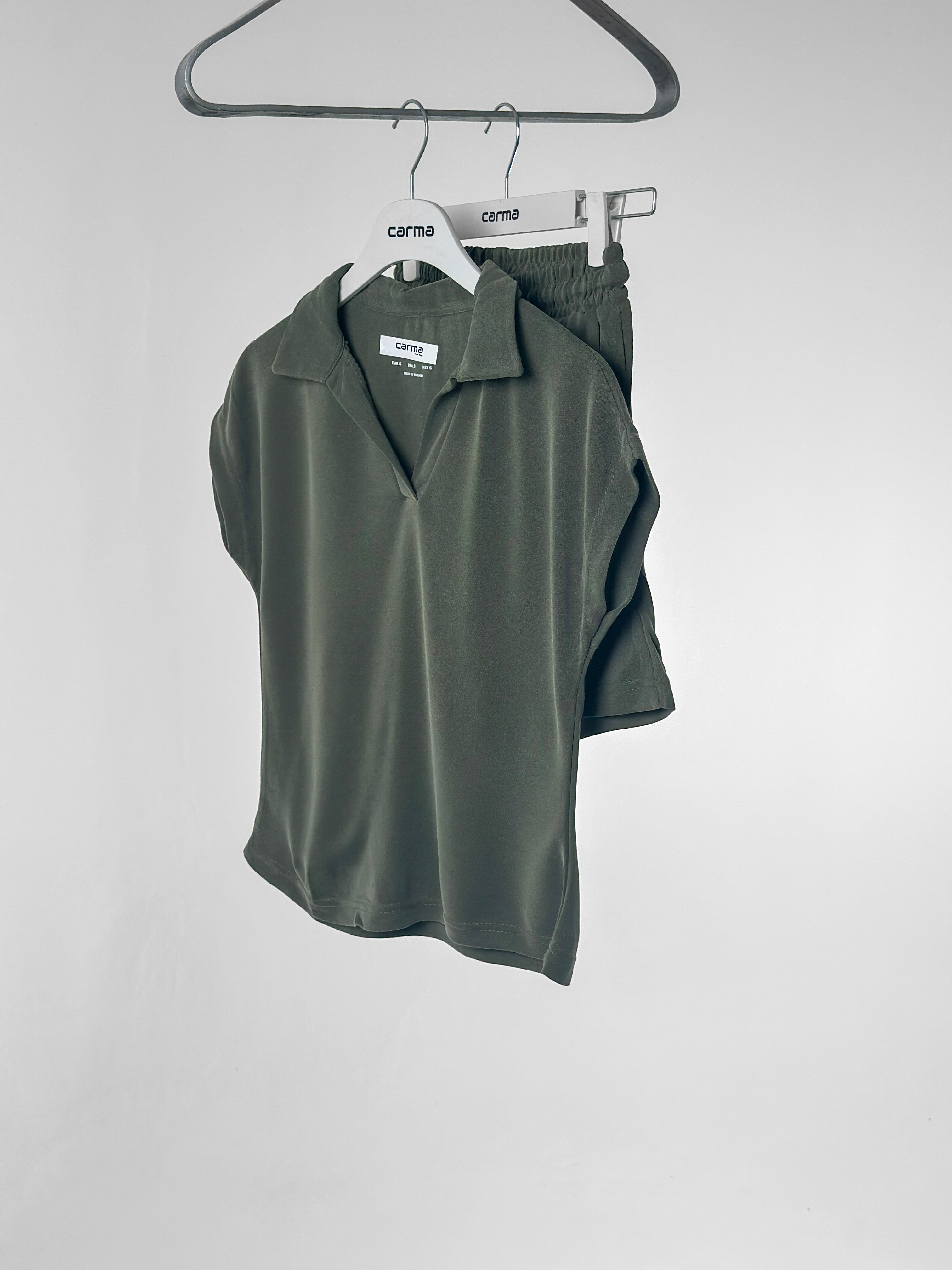 Pike Polo Şortlu Takım - haki