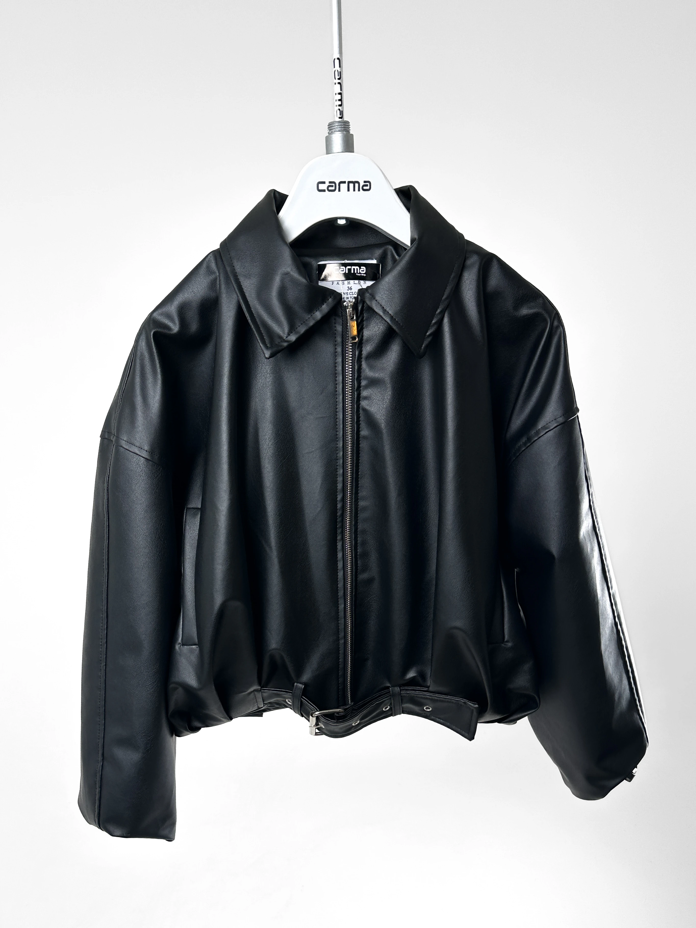  Oversize Deri Ceket - siyah