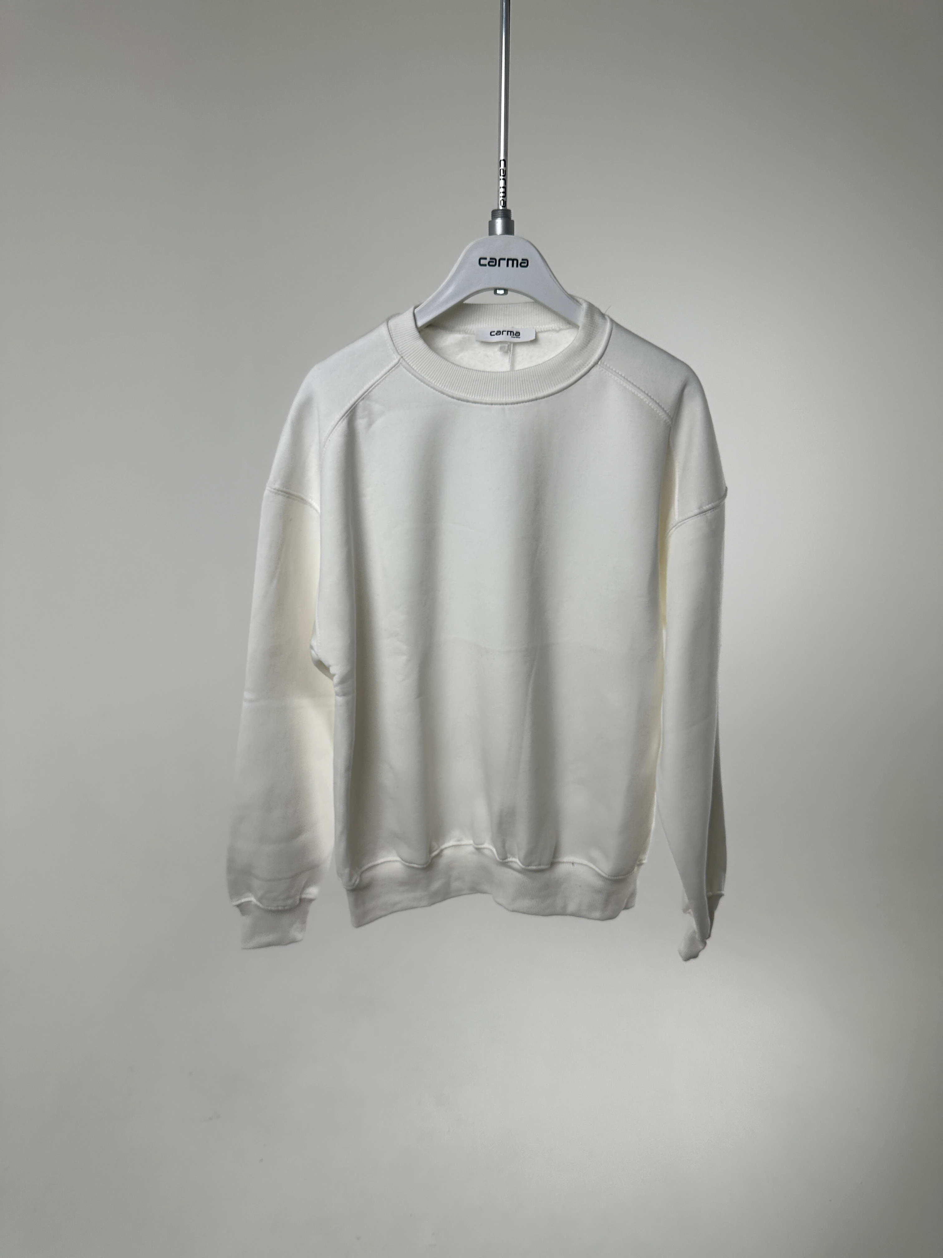Basic Sweatshirt - beyaz