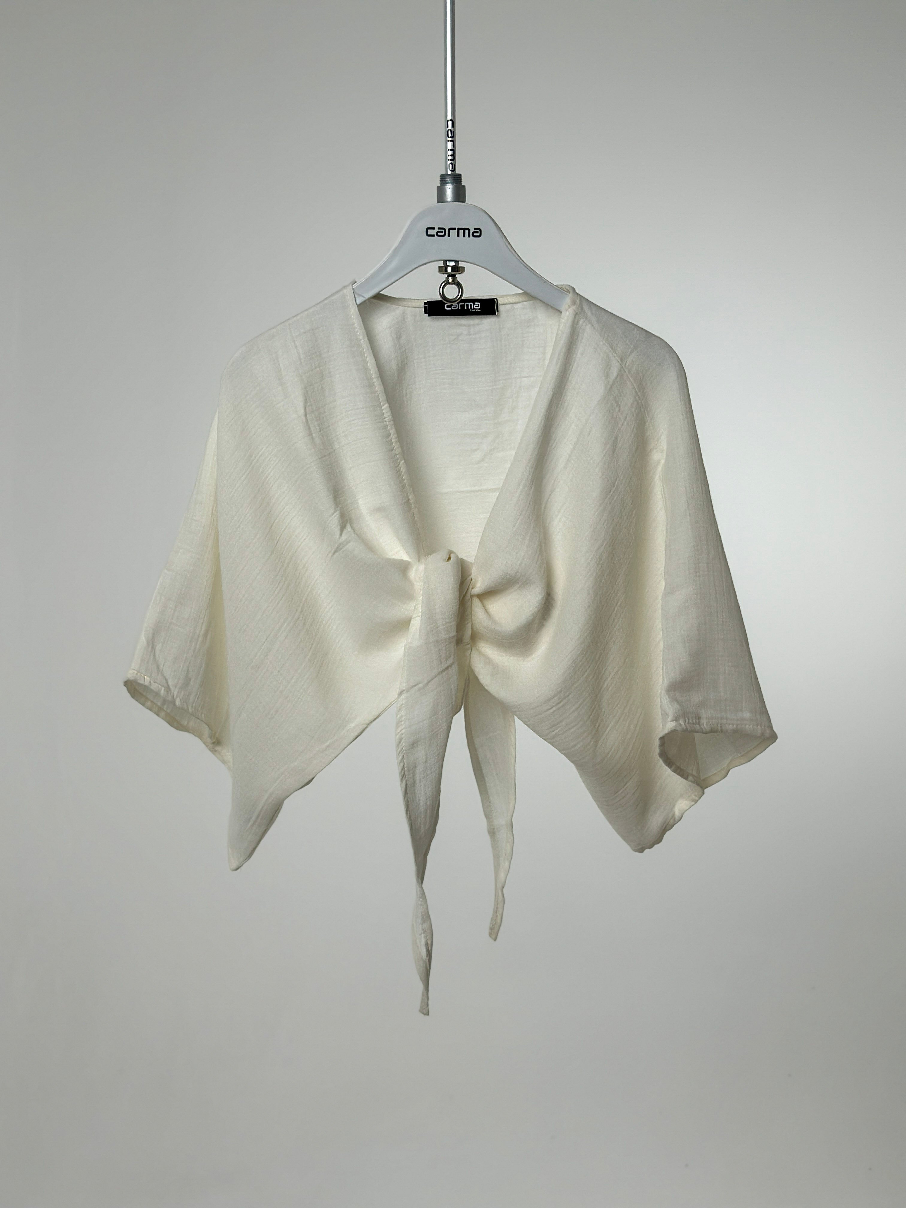 Mini Kimono Üst - beyaz