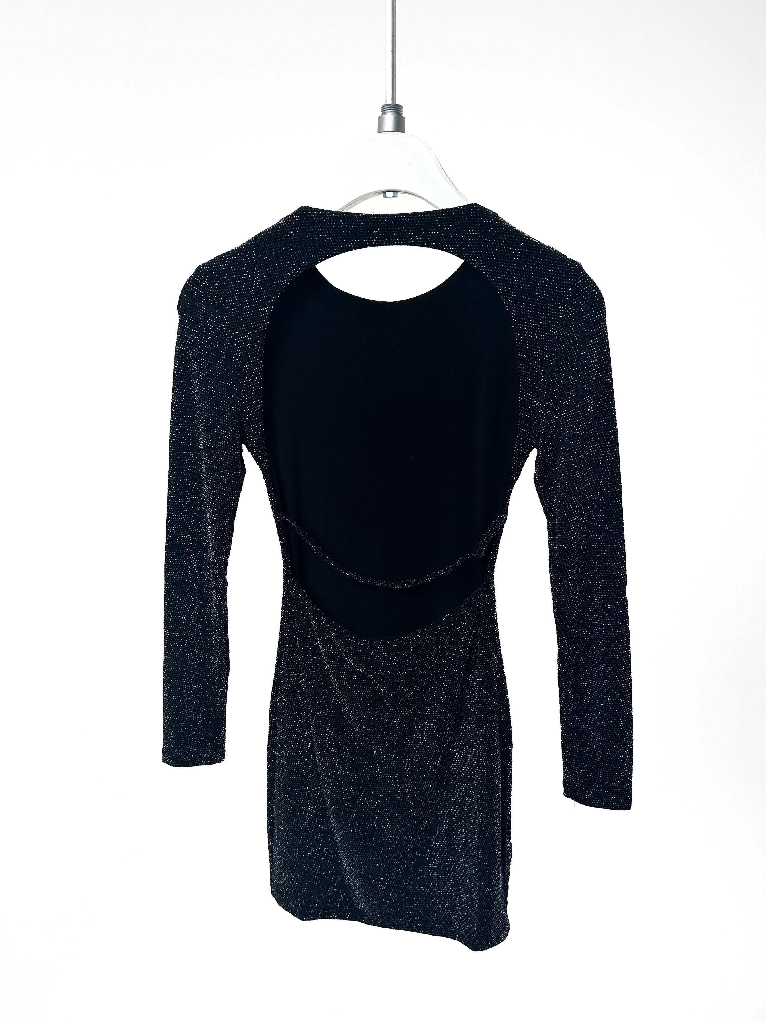 Sırt Detaylı Simli Elbise