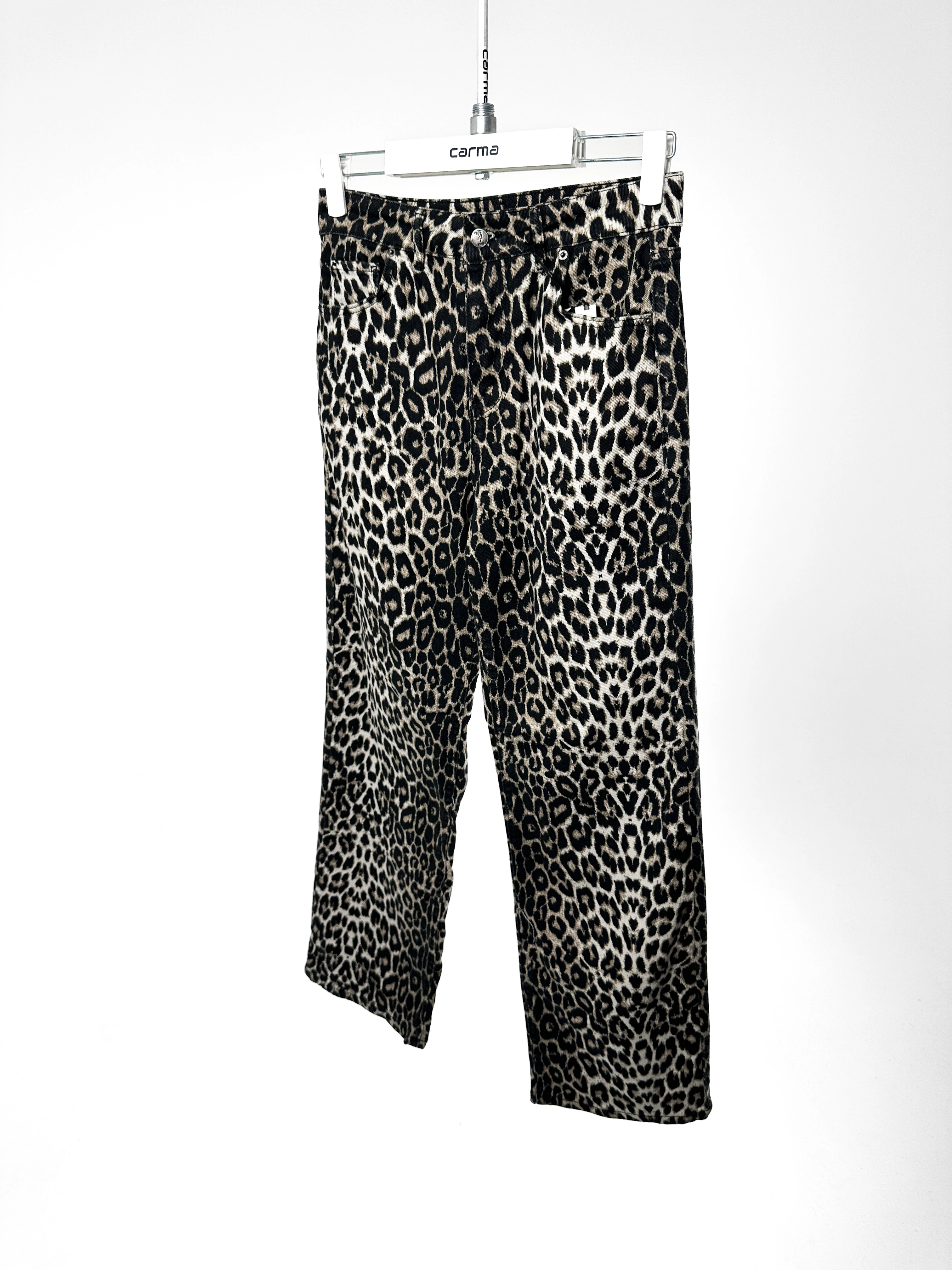 Leopar Desen Palazzo Pantolon