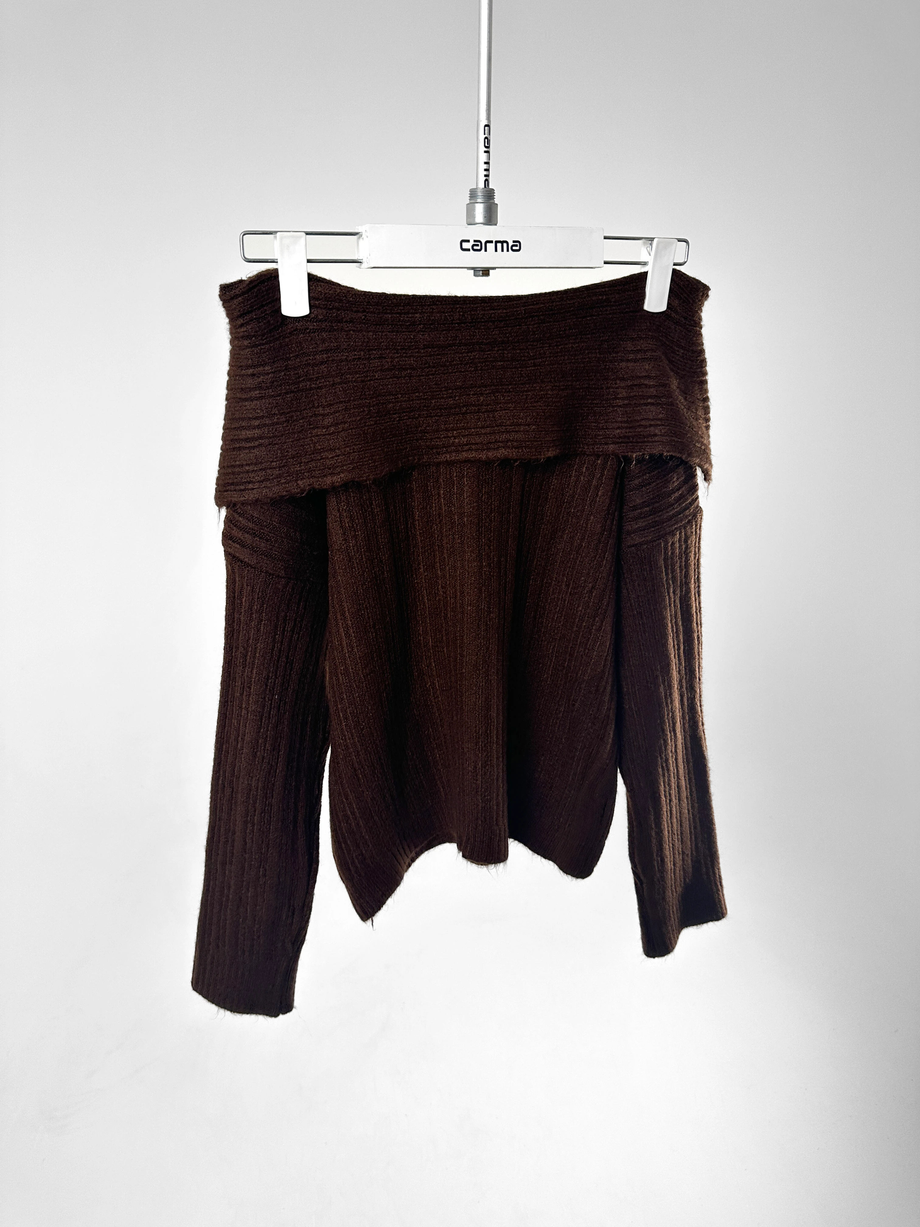 Madonna Yaka Triko - kahve