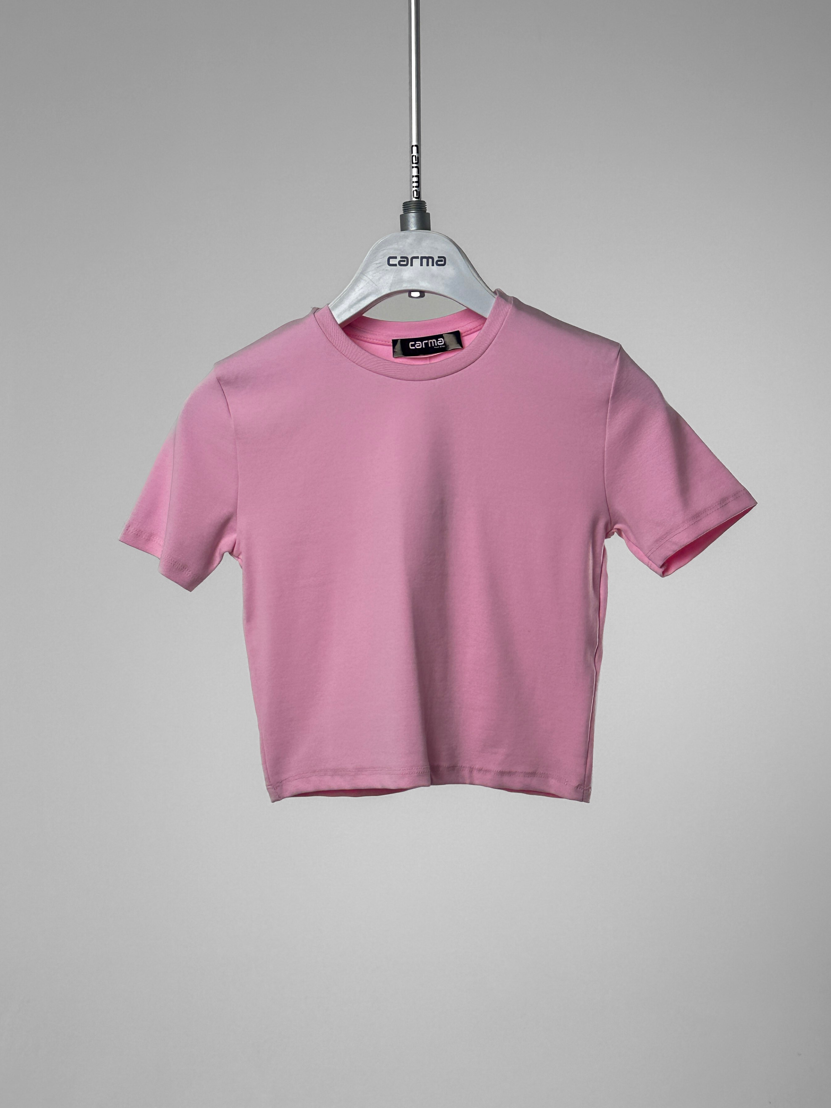Basic Fit Crop - şeker pembe