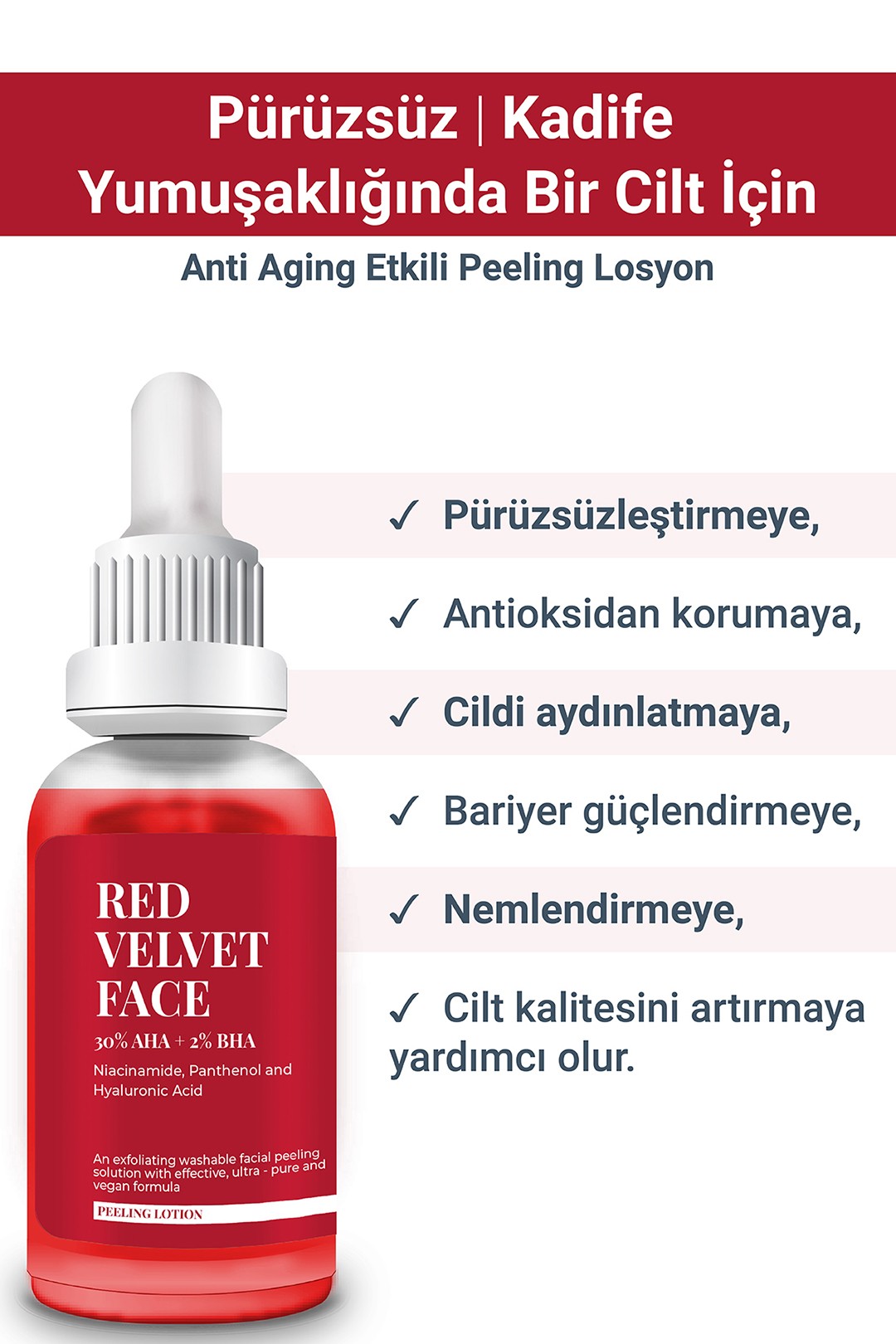 RED VELVET FACE - 30% AHA + 2% BHA Facial Peeling (30 ml)