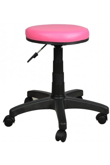 Ofisel Plastik Ayaklı Tabure-Pembe Deri - 2999G0120