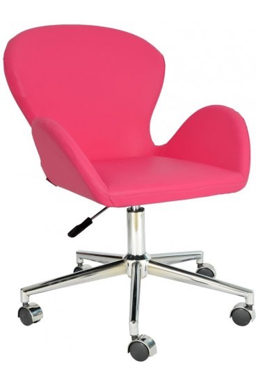 Ofisel Roberta Metal Ayaklı Çalışma Koltuğu-Pembe Deri - 2069A0120