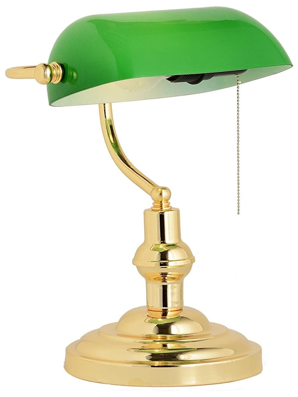 Banker Masa Lambası Yeşil Camlı Orjinal