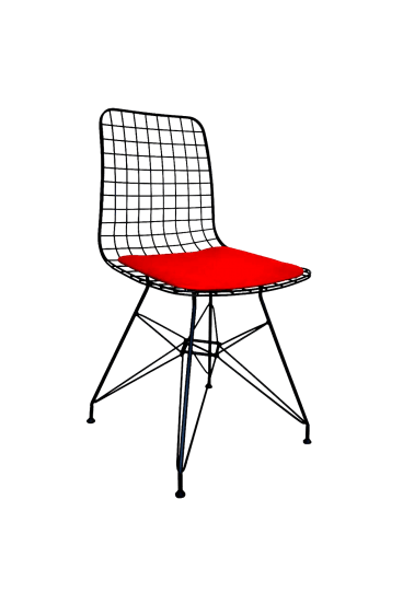 Ofisel Turna Metal Tel Sandalye Kırmızı