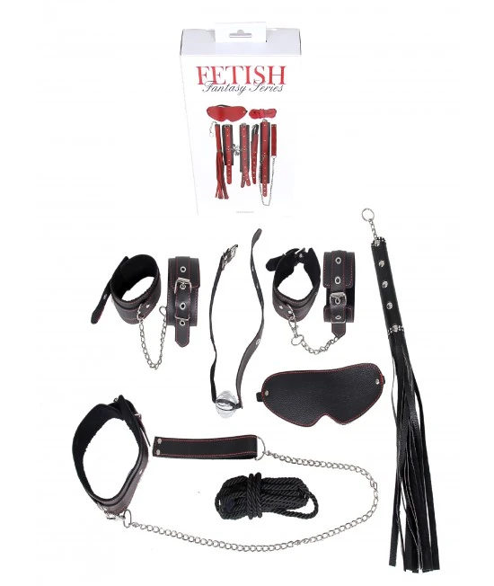 Fetish Serisi Siyah 7 Parça Deri Harika Fetiş Seti