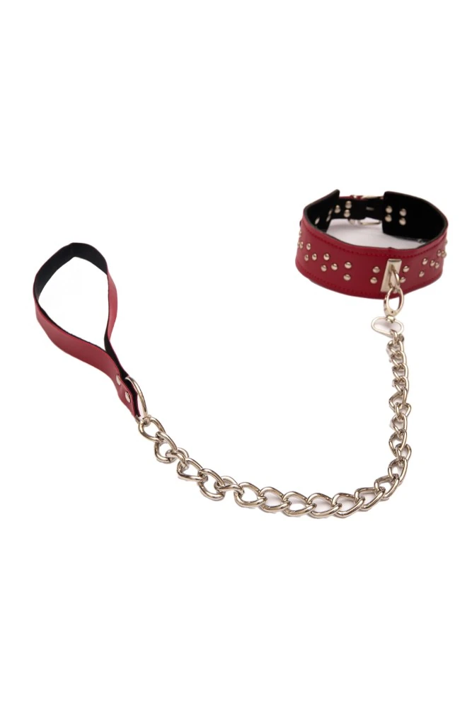 7 Parça Komple Deri Kırmızı Renk Fetiş Fantazi Seti