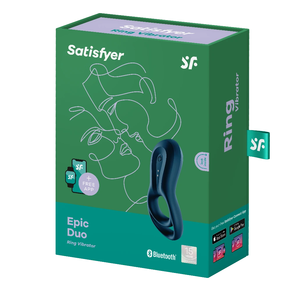 Satisfyer Epic Duo Connect App Kontrollü Güçlü Titreşimli Ayarlanabilir Penis Halkası