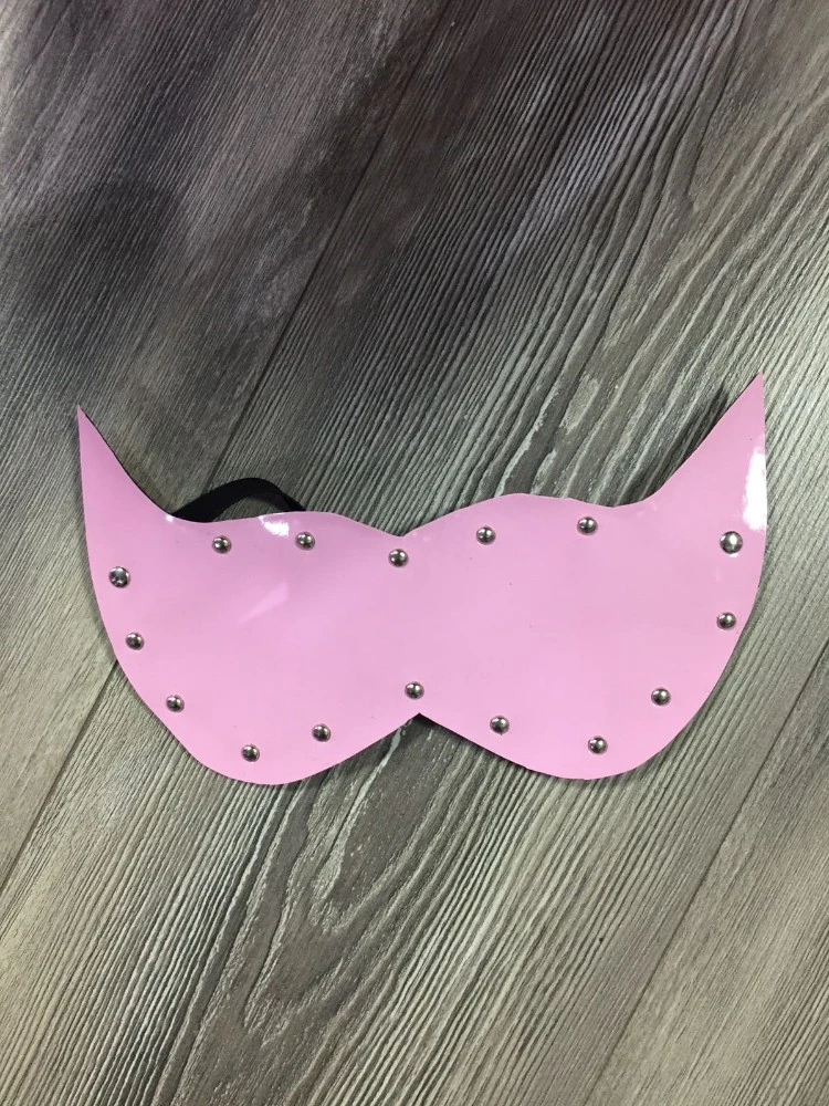 Deri Kapalı Pembe Göz Maskesi