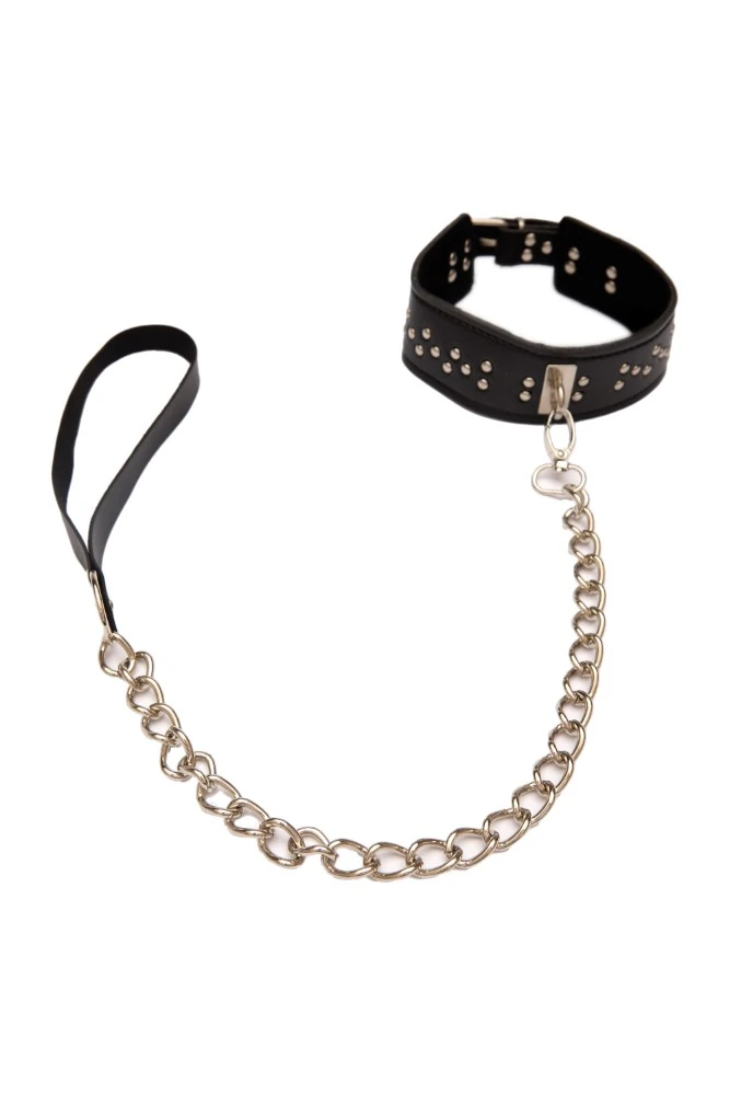 Siyah Deri Boyun Tasması