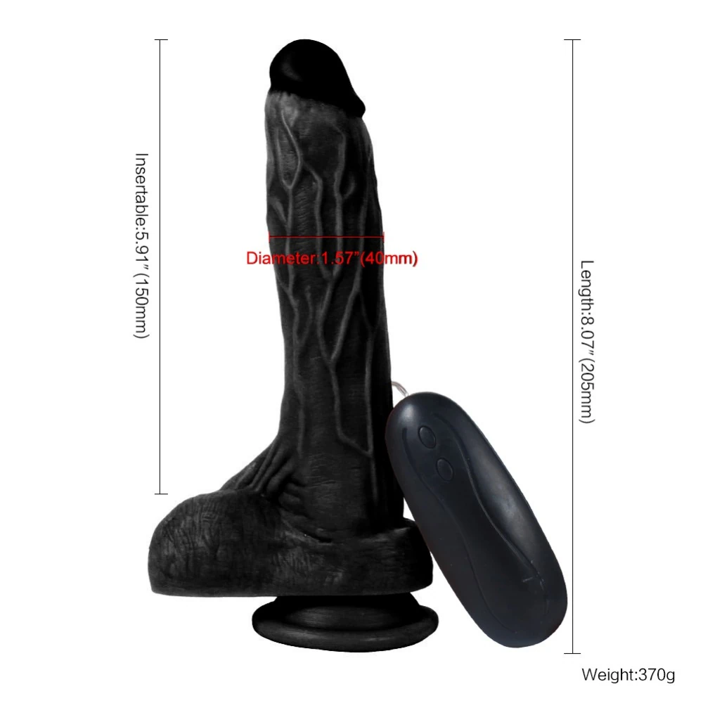 Dildo Series Siyah Dragon 21 Cm 10 Modlu Titreşimli Realistik Penis