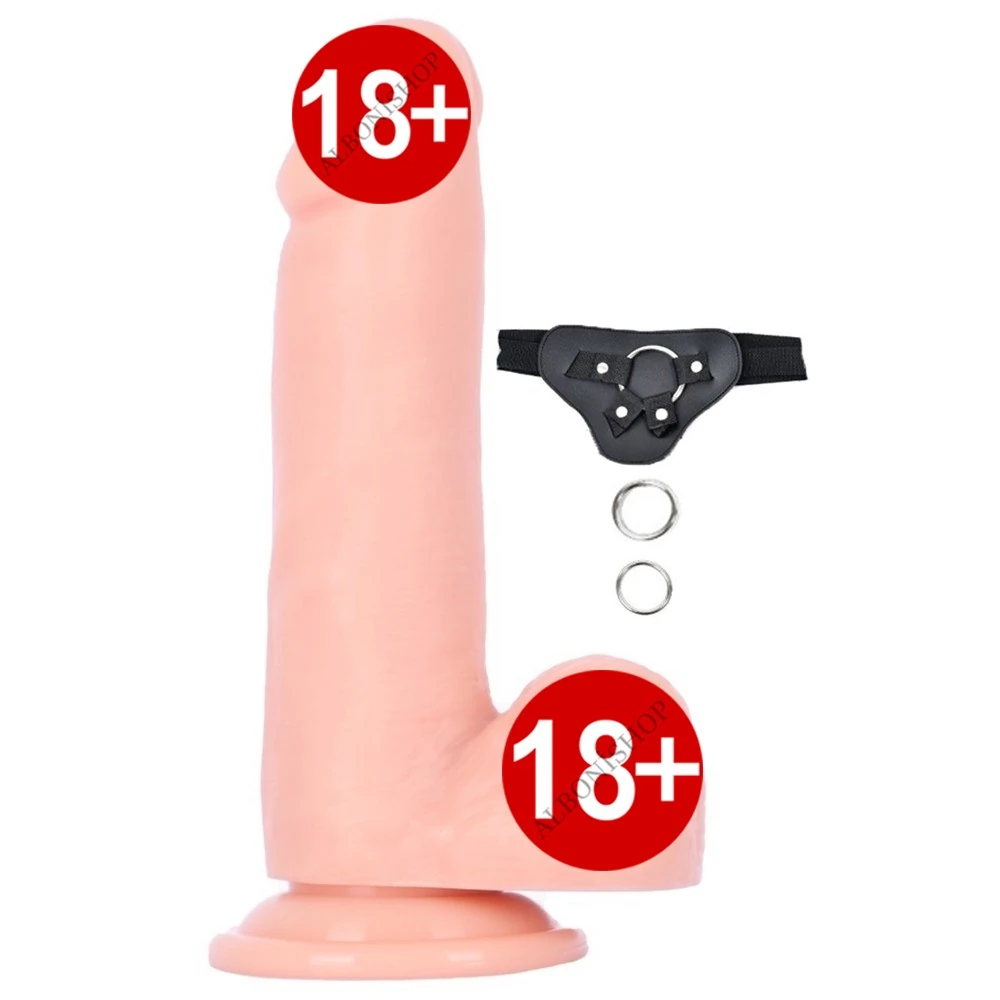18 Cm Esnek Dokuda Yumuşak Belden Bağlamalı Realistik Penis