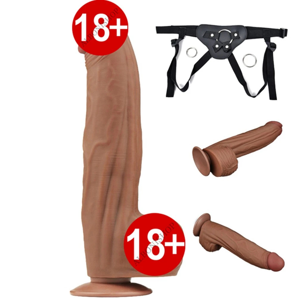 Lovetoy Brown King Size Hareketli Dış Yüzey Ultra Yumuşak 31 Cm Realistik Kemerli Penis