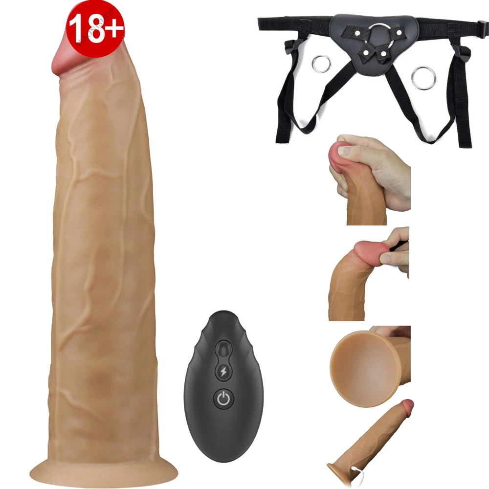Dual Layer Platinyum 23 Cm Silikon Kumandalı Şarjlı Dönebilen Hareketli Kemerli Penis