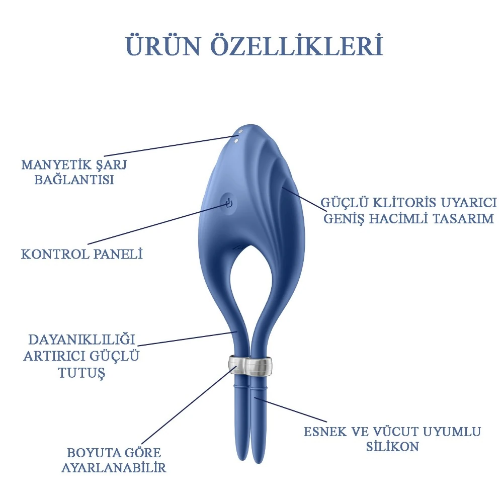 Satisfyer Duelist blue 12 Farklı Titreşim Modlu Penis Halkası