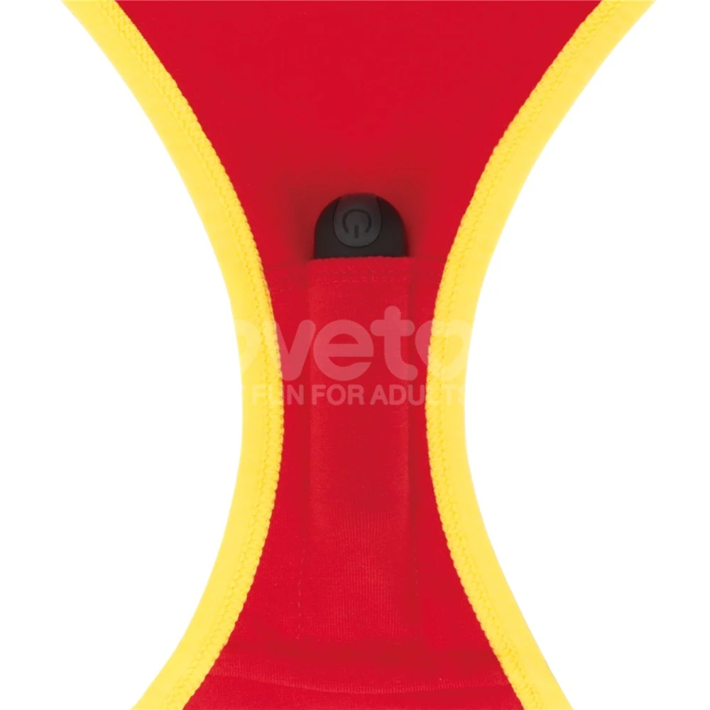 Baskılı Kumandalı XS-S Beden Çamaşırlı Şarj Edilebilir Mini Vibratör Kırmızı