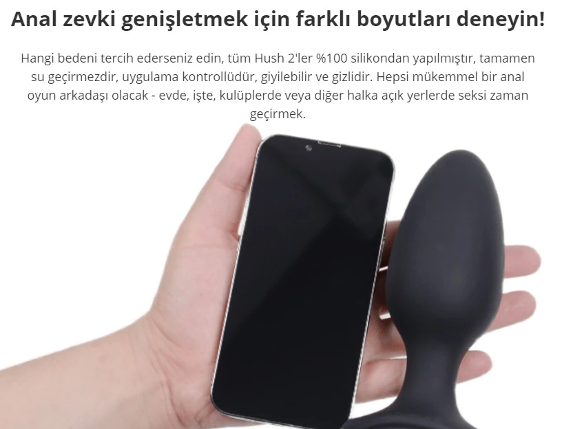Lovense Hush 2 Akıllı Telefon Kontrollü 2.25 İnch Anal Plug