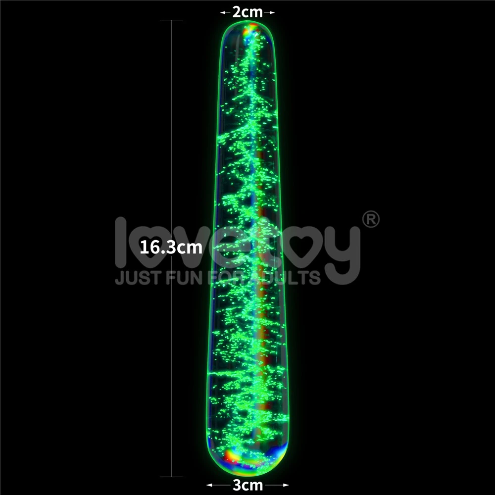 Glow-in-the-dark Twilight Gleam Glass Gece Parlayan İnce Cam Dildo