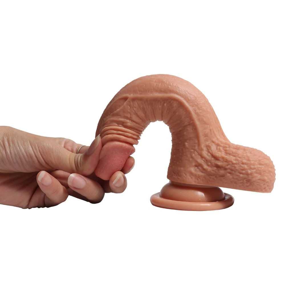 18 Cm Ekstra Yumuşak Çift Katmanlı Özel Silikon Dokuda Realistik Penis