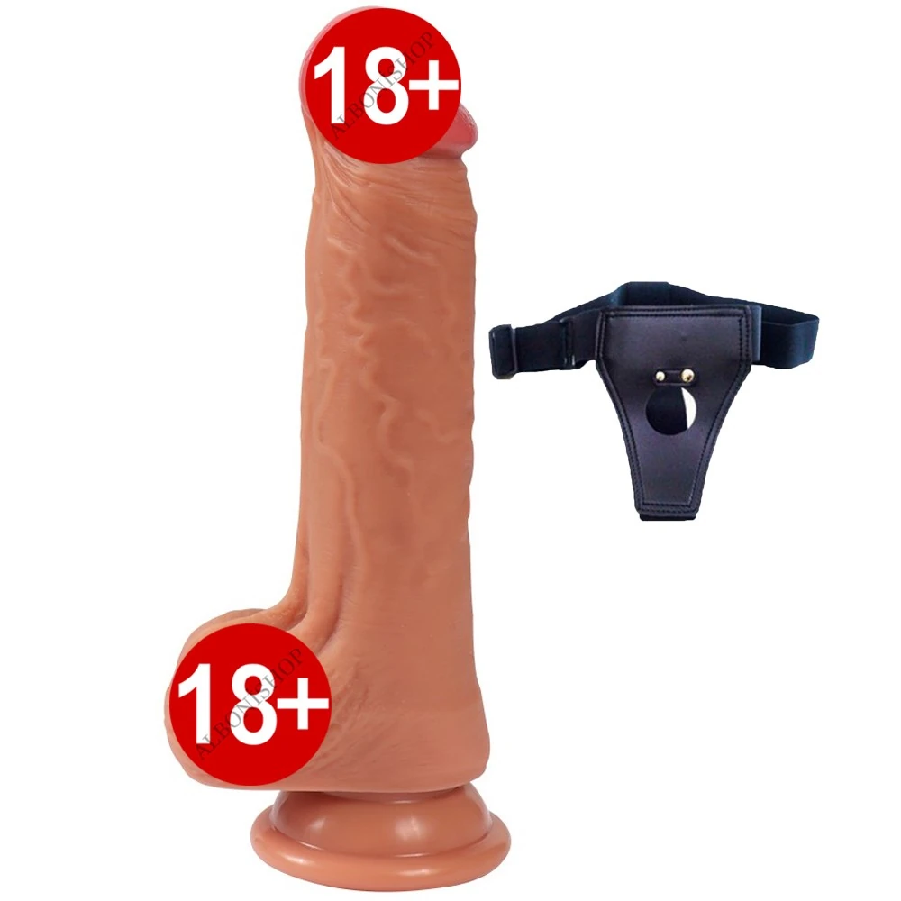 Özel Dokulu Ultra Gerçekci Çift Katmanlı Yumuşak 20 Cm Realistik Kemerli Penis