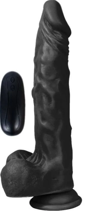 Dildo Series Siyah Hero 24 Cm 10 Modlu Titreşimli Realistik Penis
