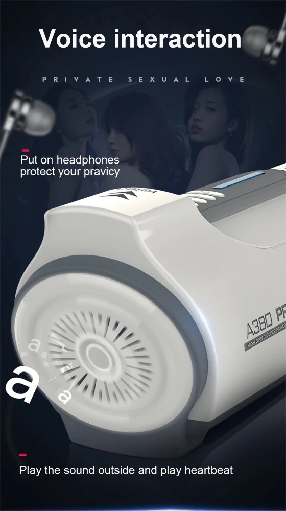 Leten A380 Pro Otomatik 10 Modlu İleri Geri Hareketli Sesli ve Isınabilen Mastürbatör