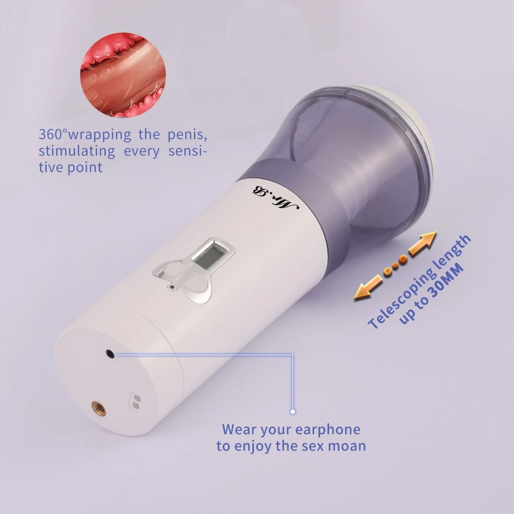 Wowyes Mr.B B10 Şarjlı Titreşimli İleri Geri Hareketli Otomatik Sesli Vajina Mastürbatör