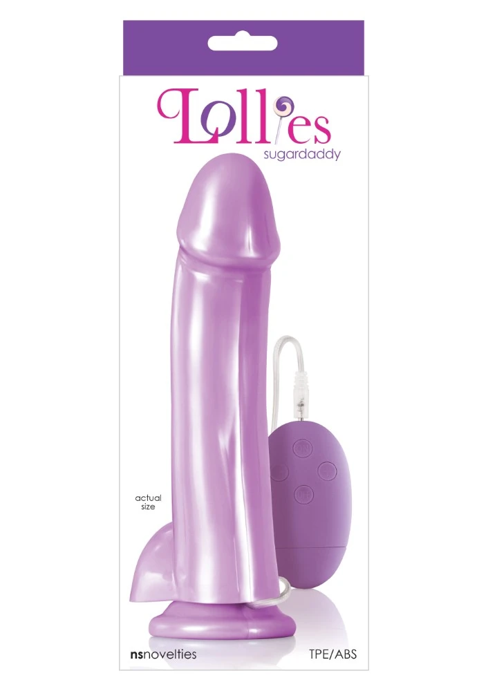 Lollies Sugardaddy 20 Cm Ekstra Gerçekci Jel Dokulu Mor Dildo Vibratör