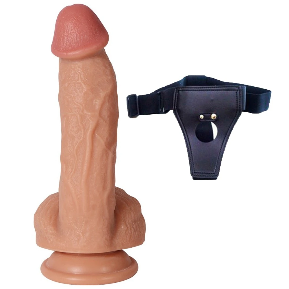 Borg Ultra Yumuşak Çift Katmanlı 20 Cm Kemerli Penis Dildo