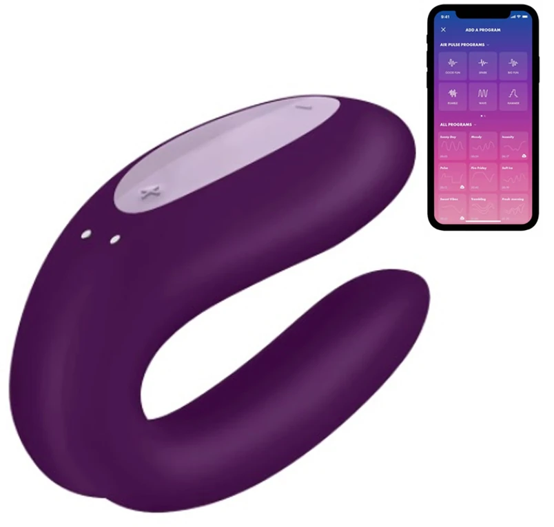 Satisfyer Double Joy Violet Telefon Kontrol Çiftlere Özel Vibratör