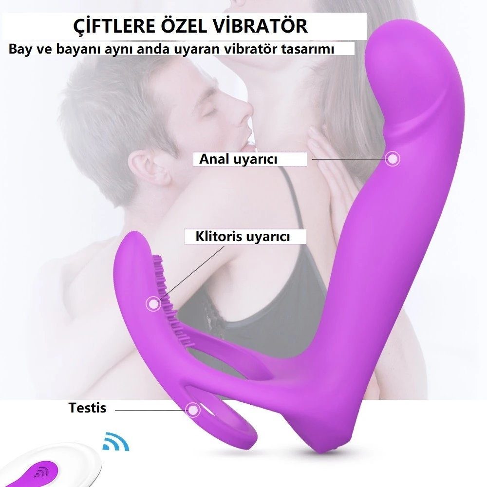 Lorna Çift İlişki İçin Penise Takılan Kumandalı Penis Halkası Vibratör