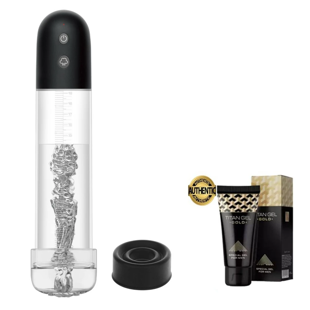 Luv Pomp Şarjlı Full Otomatik Normal ve Mastürbatör Başlıklı Penis Pompası