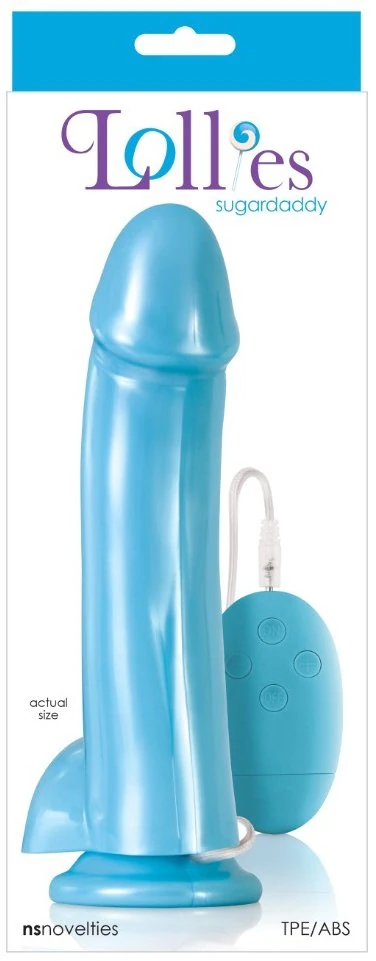 Lollies Sugardaddy 20 Cm Ekstra Gerçekci Jel Dokulu Kemerli Mavi Dildo Vibratör