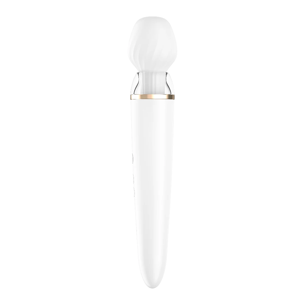 Satisfyer Double Wand-er Connect White App Kontrollü Ekstra Başlıklı Güçlü Titreşimli Masaj Aleti Vibratör