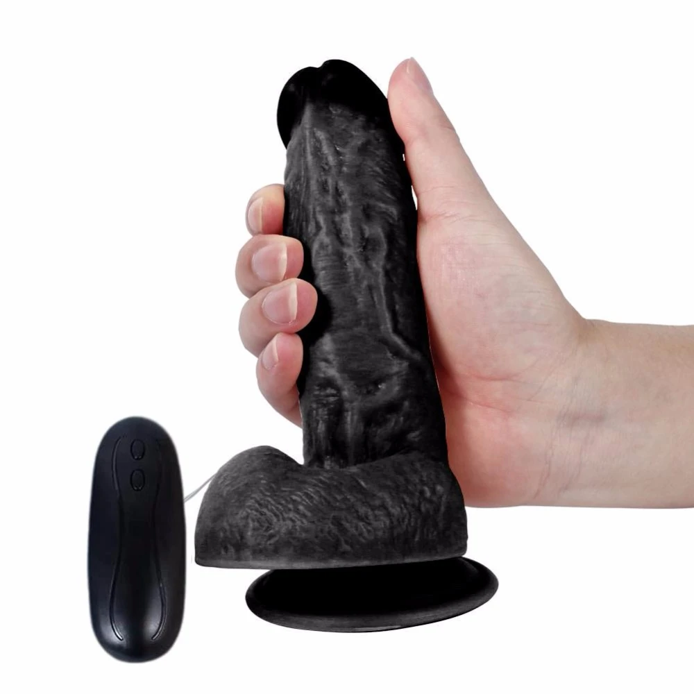 Dildo Series Siyah 15 Cm 10 Modlu Titreşimli Realistik Penis