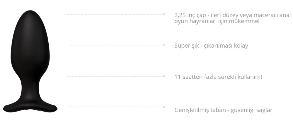 Lovense Hush 2 Akıllı Telefon Kontrollü 2.25 İnch Anal Plug