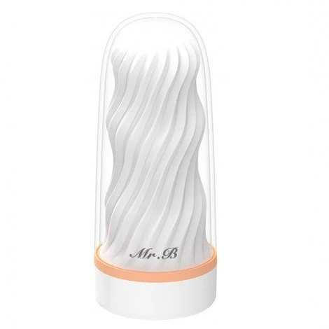 Wowyes B5 Manuel Emiş Yapabilen İçi Tırtıklı Gerçekci Silikon Vajina Mastürbatör Turuncu